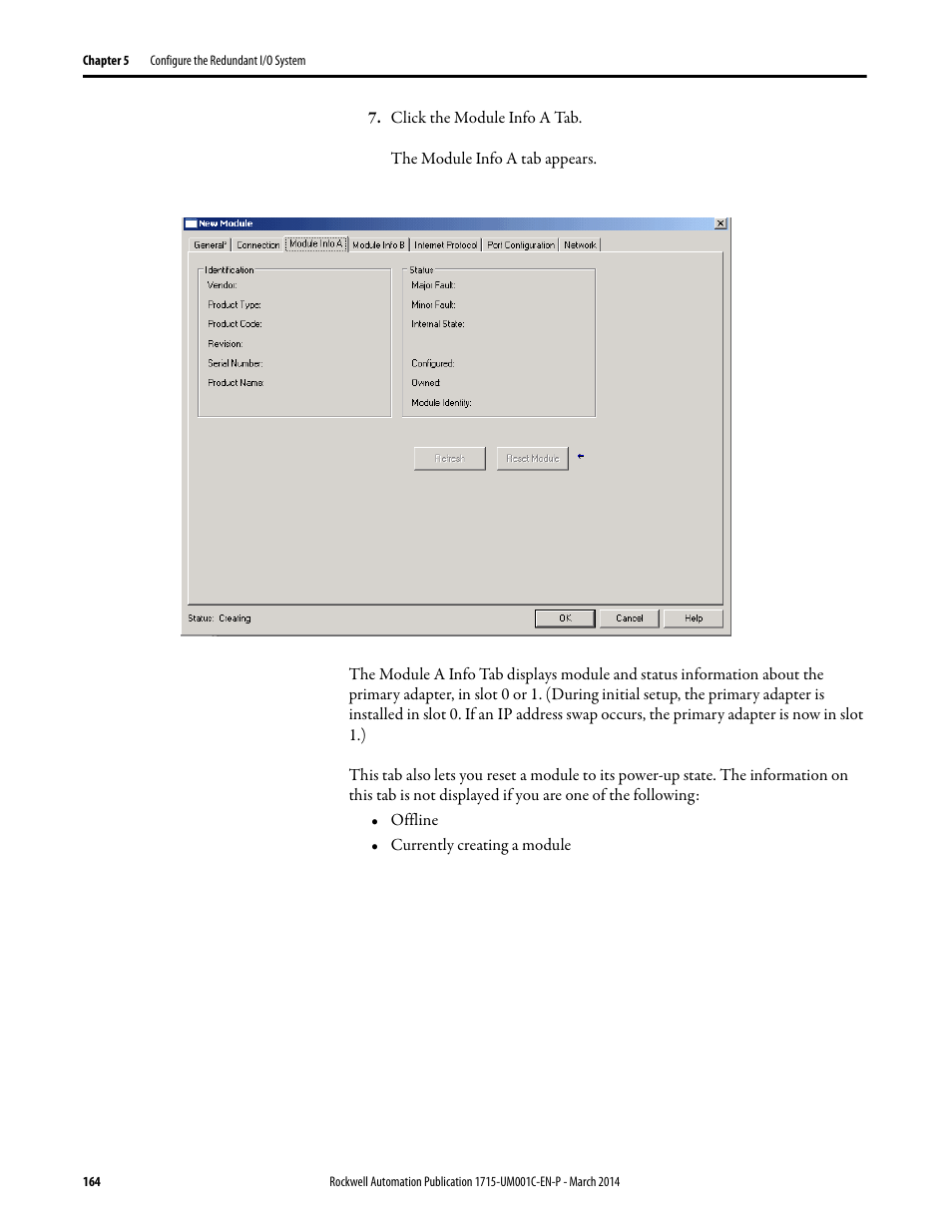 Rockwell Automation 1715-OF8I Redundant I/O System User Manual User Manual | Page 164 / 324