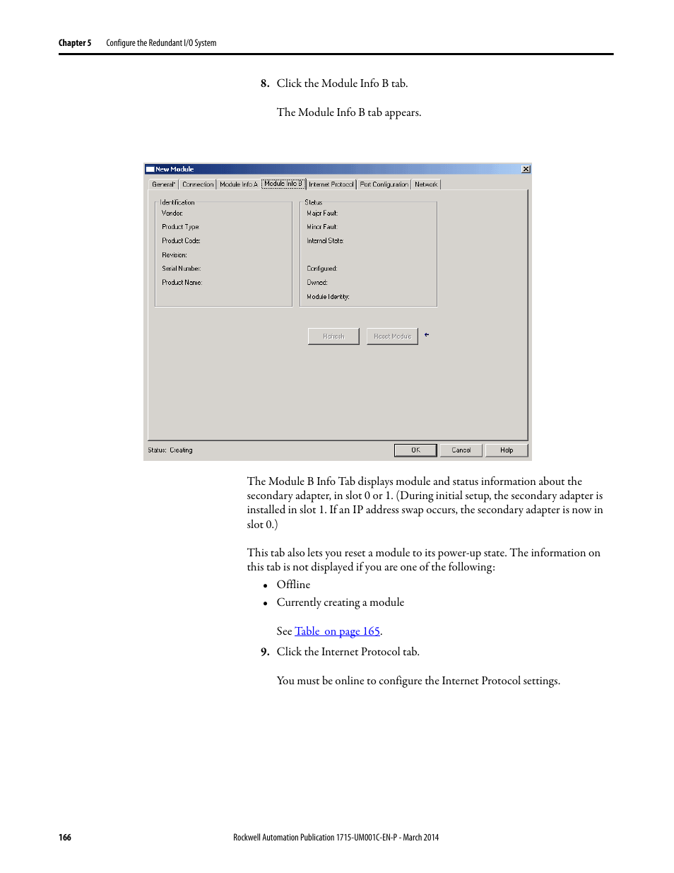 Rockwell Automation 1715-OF8I Redundant I/O System User Manual User Manual | Page 166 / 324