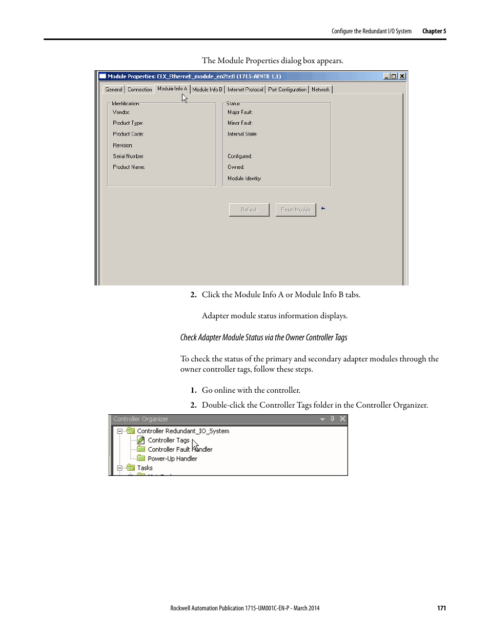 Rockwell Automation 1715-OF8I Redundant I/O System User Manual User Manual | Page 171 / 324