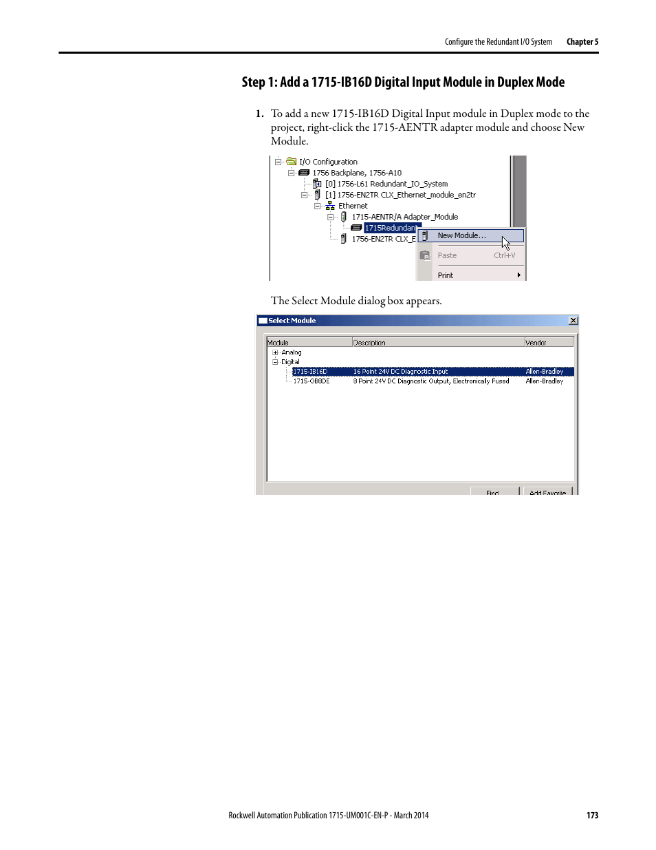 Rockwell Automation 1715-OF8I Redundant I/O System User Manual User Manual | Page 173 / 324