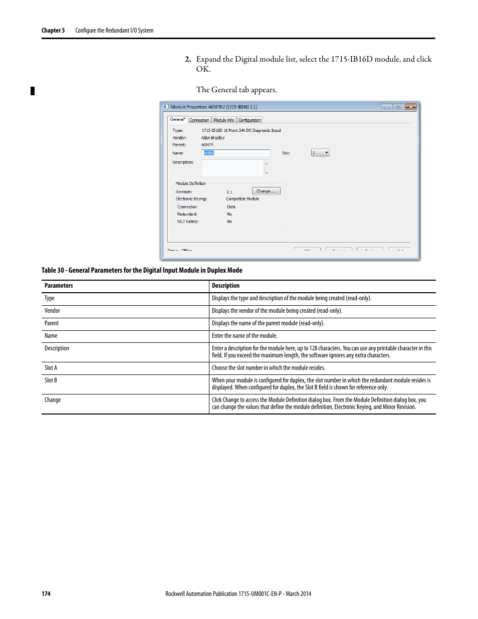 Rockwell Automation 1715-OF8I Redundant I/O System User Manual User Manual | Page 174 / 324
