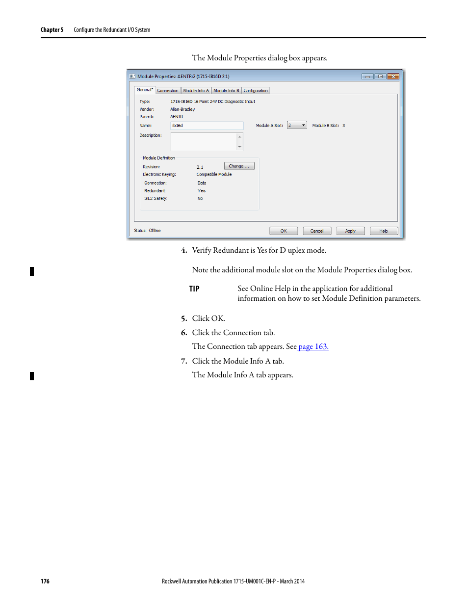 Rockwell Automation 1715-OF8I Redundant I/O System User Manual User Manual | Page 176 / 324