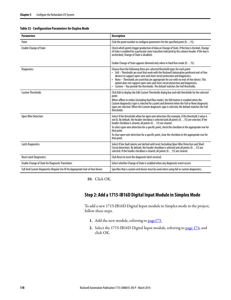 Rockwell Automation 1715-OF8I Redundant I/O System User Manual User Manual | Page 178 / 324