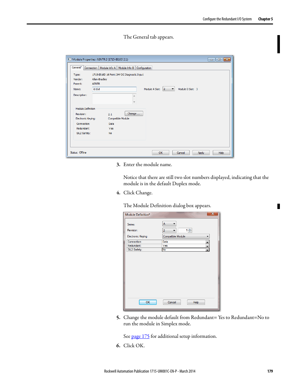 Rockwell Automation 1715-OF8I Redundant I/O System User Manual User Manual | Page 179 / 324
