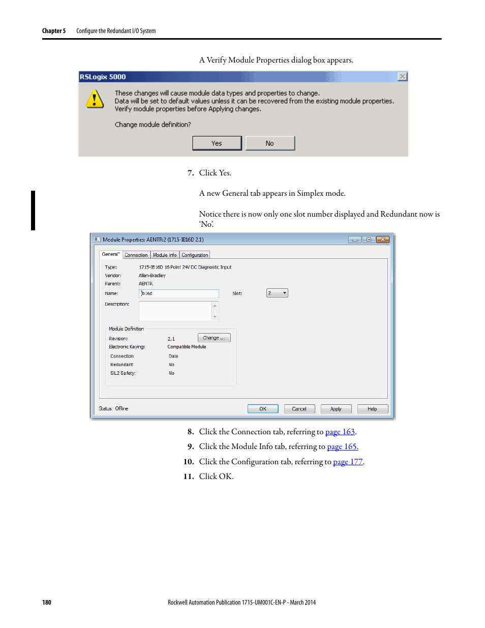 Rockwell Automation 1715-OF8I Redundant I/O System User Manual User Manual | Page 180 / 324