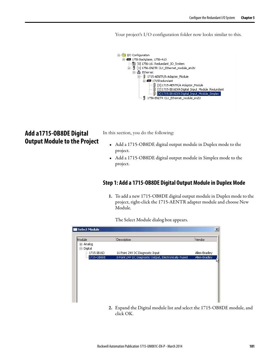 Rockwell Automation 1715-OF8I Redundant I/O System User Manual User Manual | Page 181 / 324