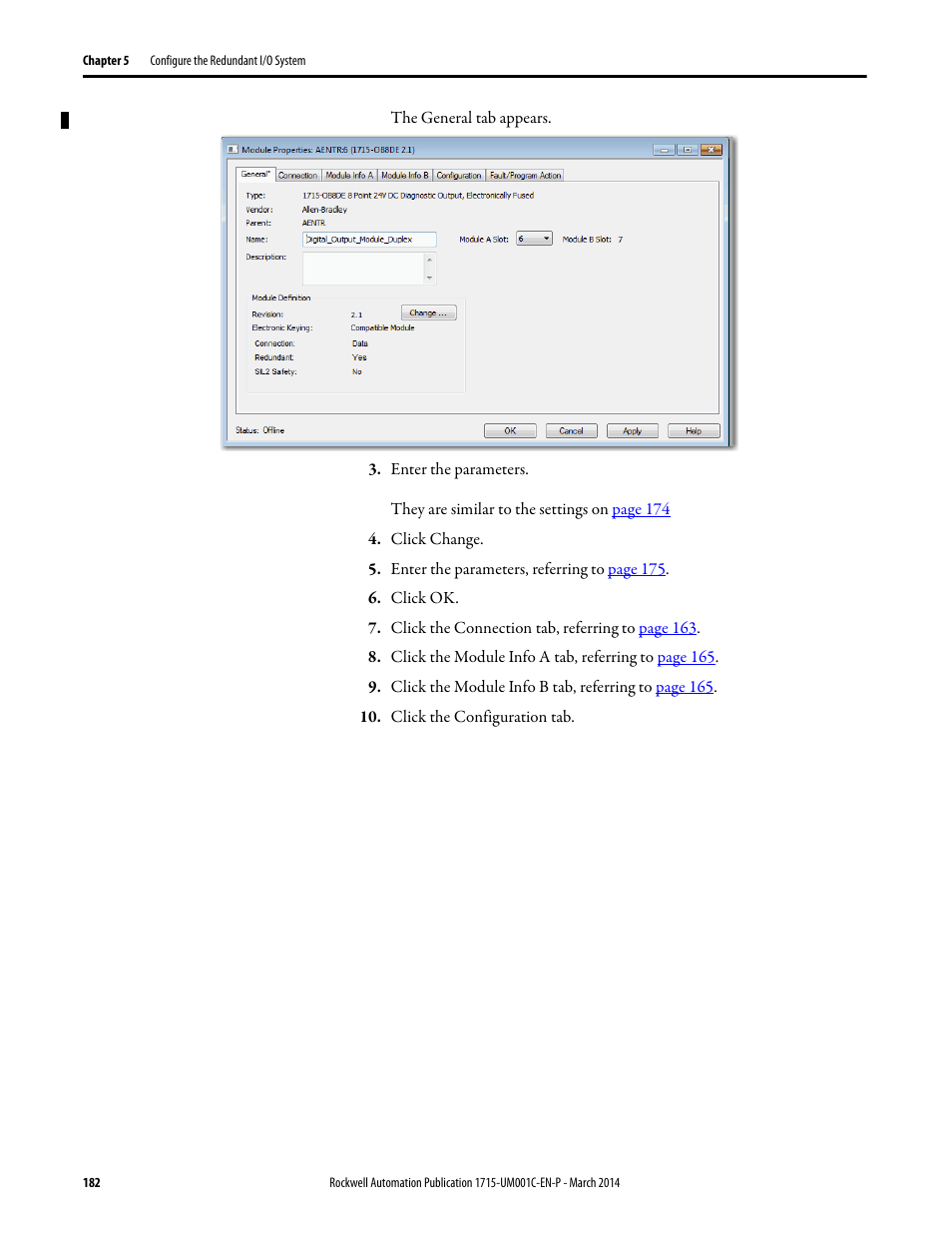 Rockwell Automation 1715-OF8I Redundant I/O System User Manual User Manual | Page 182 / 324