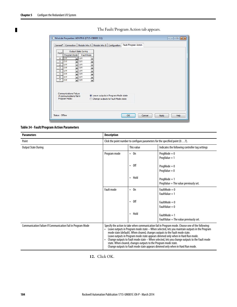 Rockwell Automation 1715-OF8I Redundant I/O System User Manual User Manual | Page 184 / 324