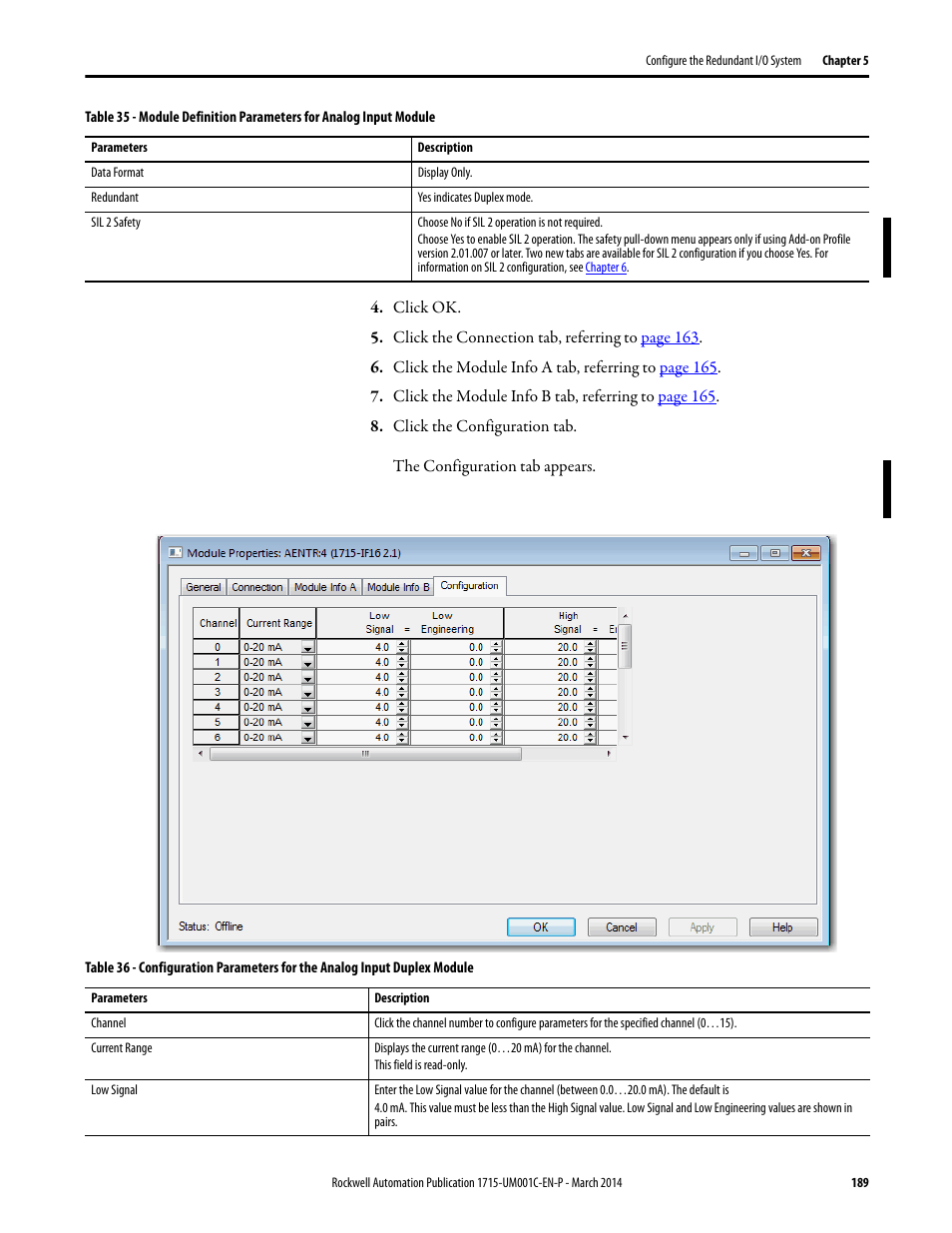 Rockwell Automation 1715-OF8I Redundant I/O System User Manual User Manual | Page 189 / 324