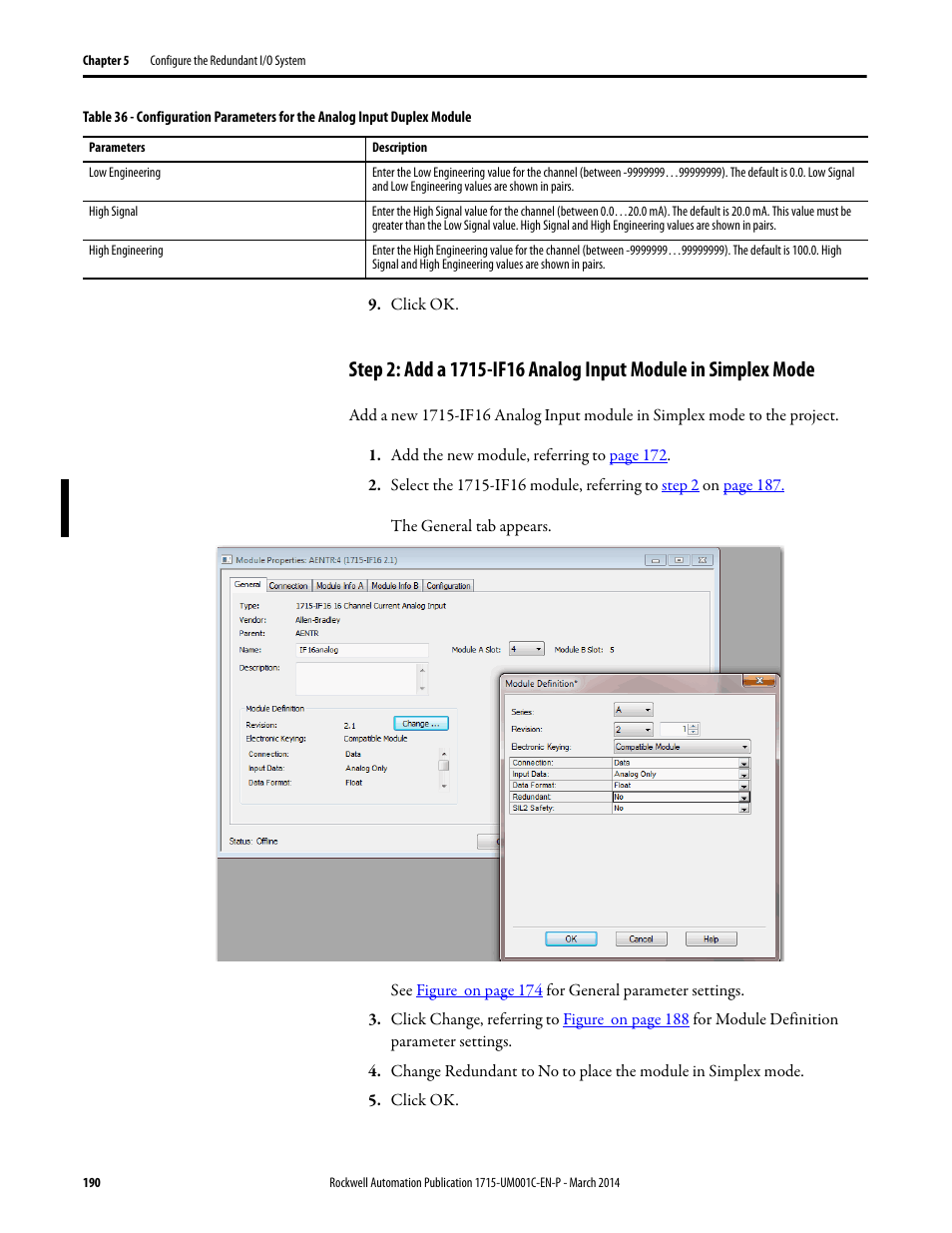 Rockwell Automation 1715-OF8I Redundant I/O System User Manual User Manual | Page 190 / 324