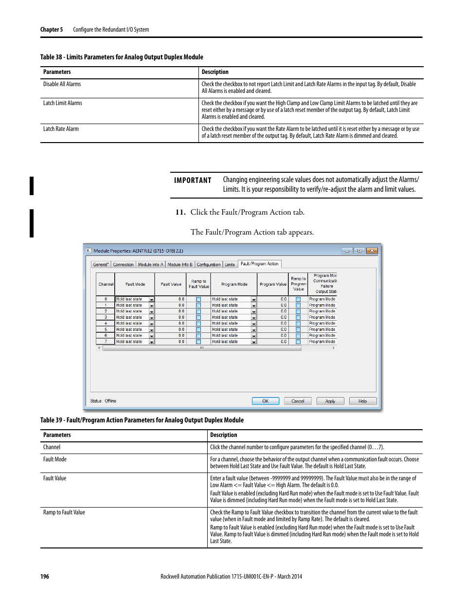 Rockwell Automation 1715-OF8I Redundant I/O System User Manual User Manual | Page 196 / 324