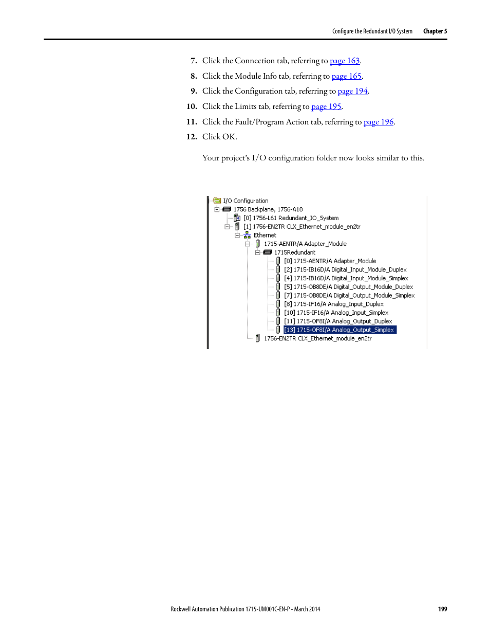 Rockwell Automation 1715-OF8I Redundant I/O System User Manual User Manual | Page 199 / 324