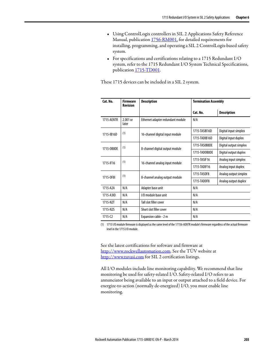 Rockwell Automation 1715-OF8I Redundant I/O System User Manual User Manual | Page 203 / 324