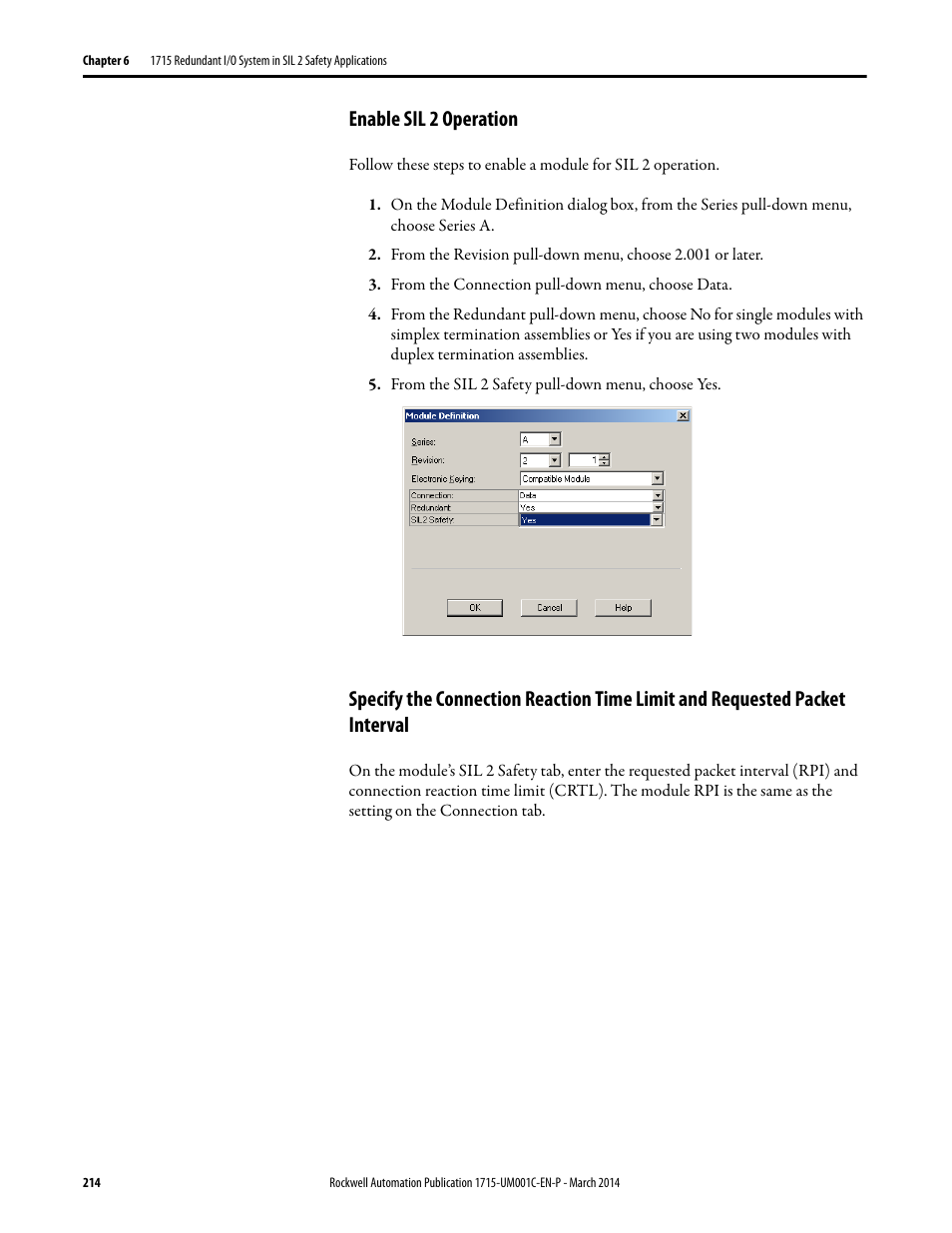 Enable sil 2 operation | Rockwell Automation 1715-OF8I Redundant I/O System User Manual User Manual | Page 214 / 324