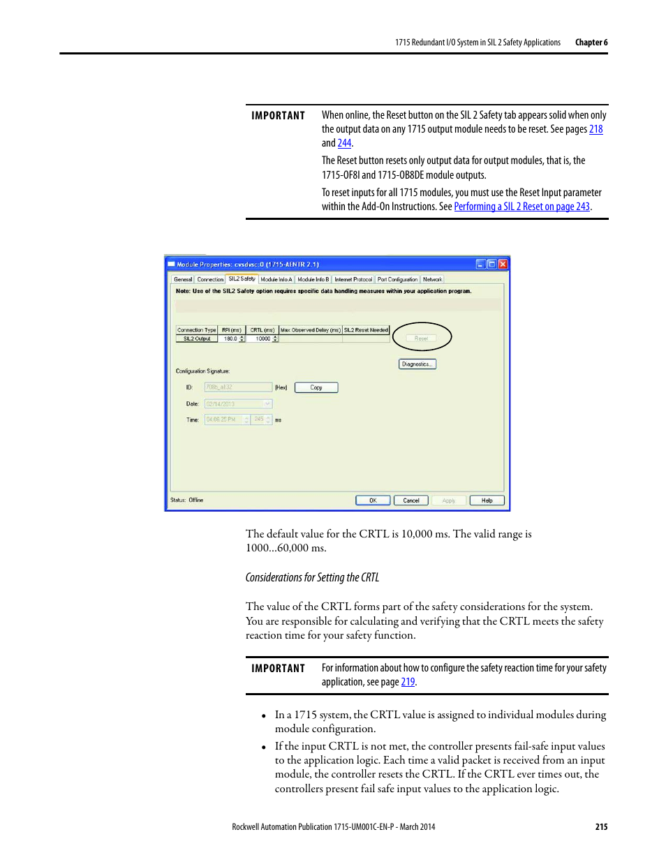 Rockwell Automation 1715-OF8I Redundant I/O System User Manual User Manual | Page 215 / 324