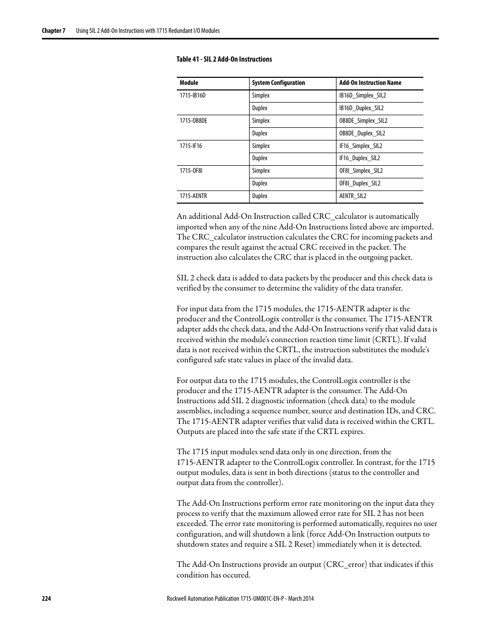 Rockwell Automation 1715-OF8I Redundant I/O System User Manual User Manual | Page 224 / 324