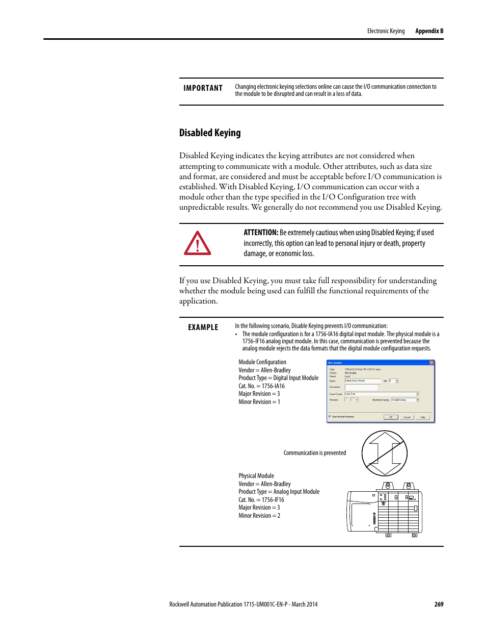 Disabled keying | Rockwell Automation 1715-OF8I Redundant I/O System User Manual User Manual | Page 269 / 324