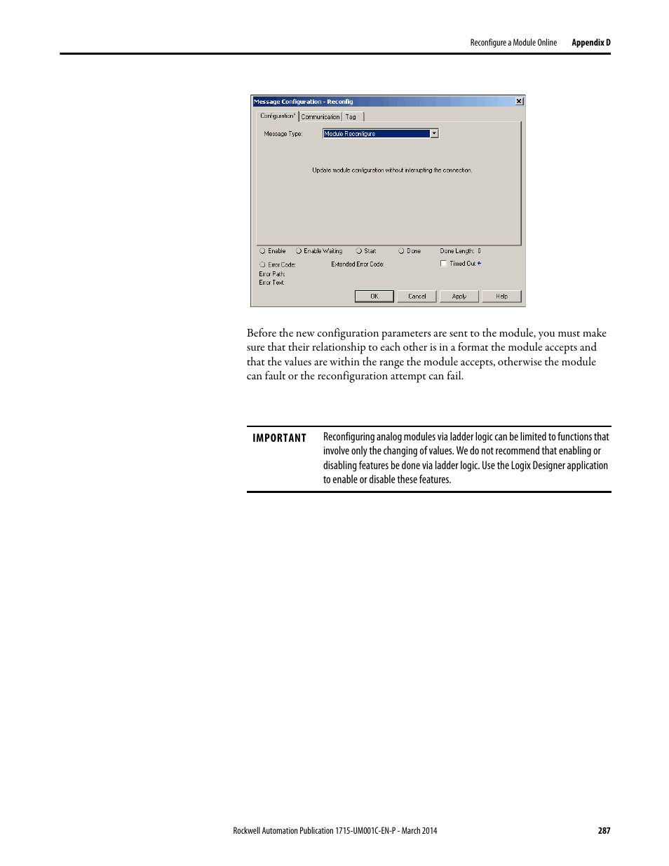 Rockwell Automation 1715-OF8I Redundant I/O System User Manual User Manual | Page 287 / 324