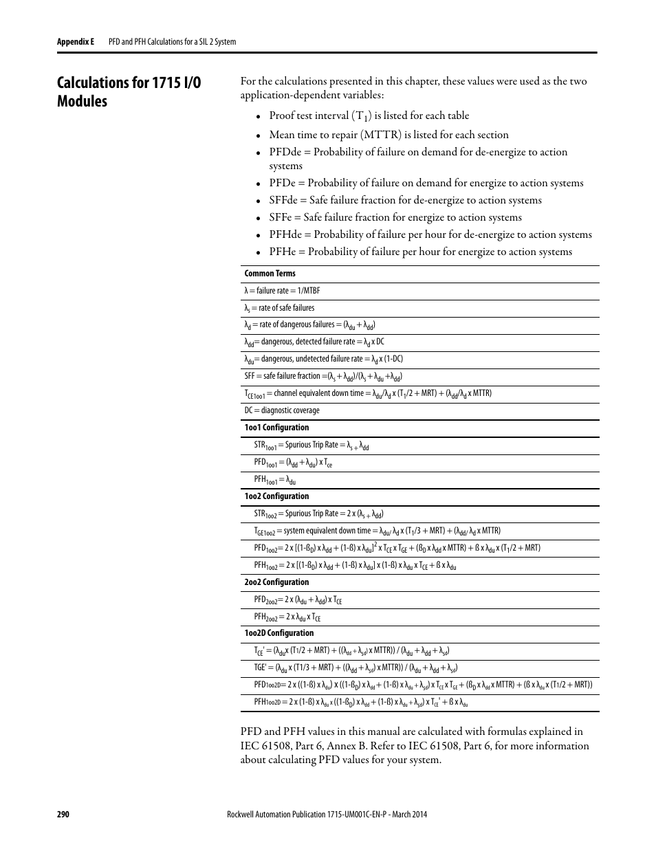 Calculations for 1715 i/o modules | Rockwell Automation 1715-OF8I Redundant I/O System User Manual User Manual | Page 290 / 324