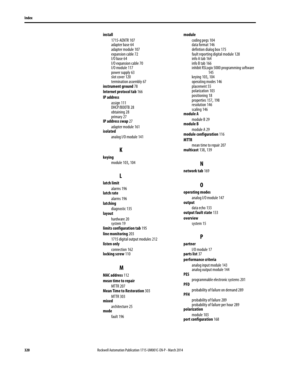 Rockwell Automation 1715-OF8I Redundant I/O System User Manual User Manual | Page 320 / 324