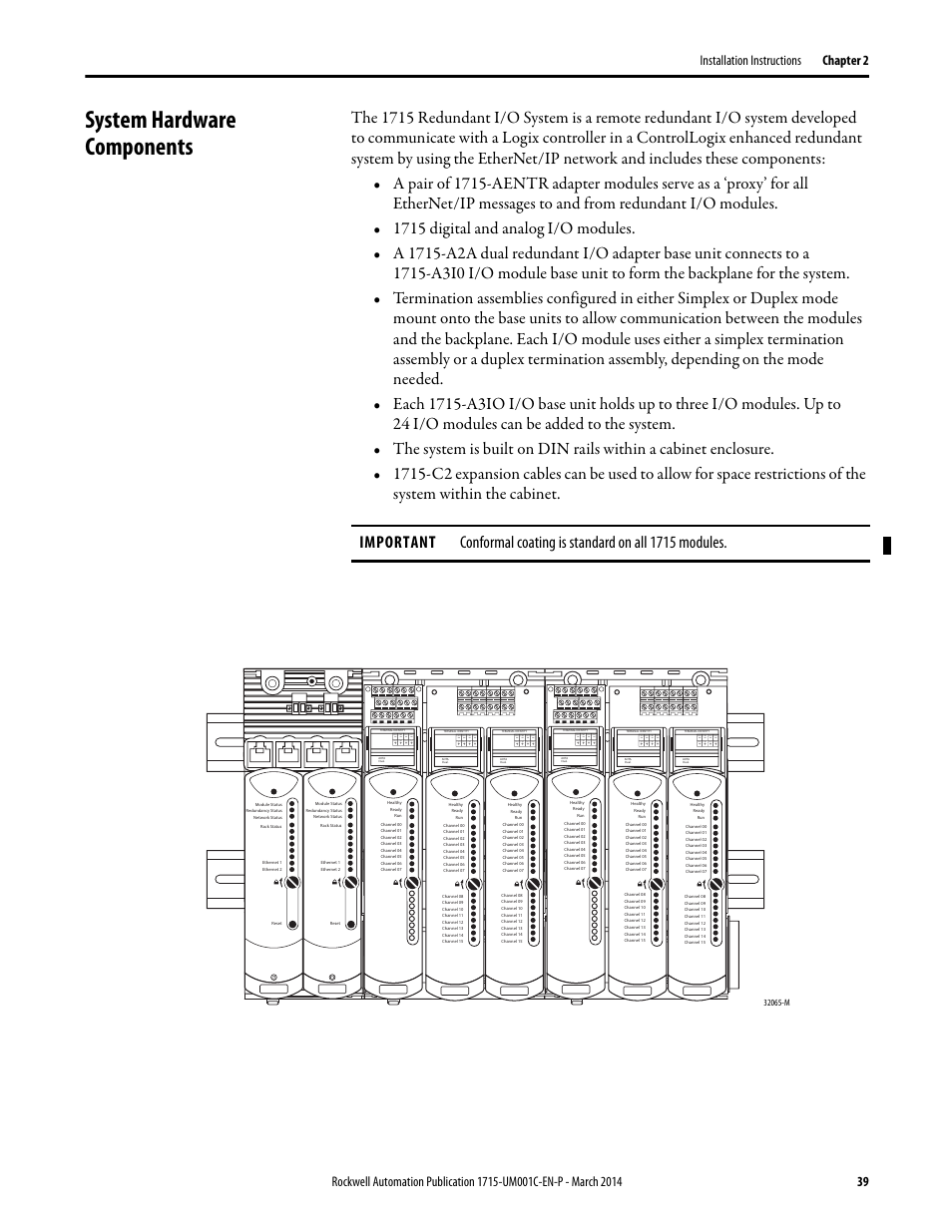 System hardware components | Rockwell Automation 1715-OF8I Redundant I/O System User Manual User Manual | Page 39 / 324