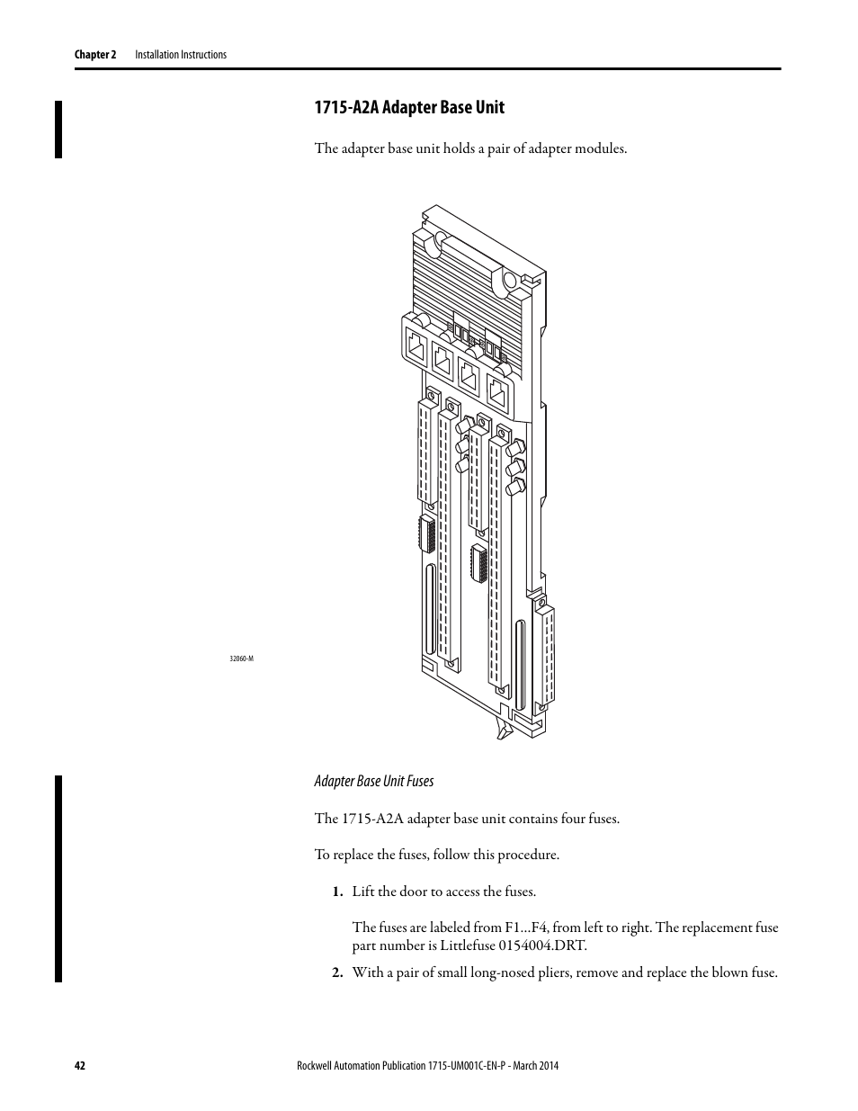 1715-a2a adapter base unit | Rockwell Automation 1715-OF8I Redundant I/O System User Manual User Manual | Page 42 / 324