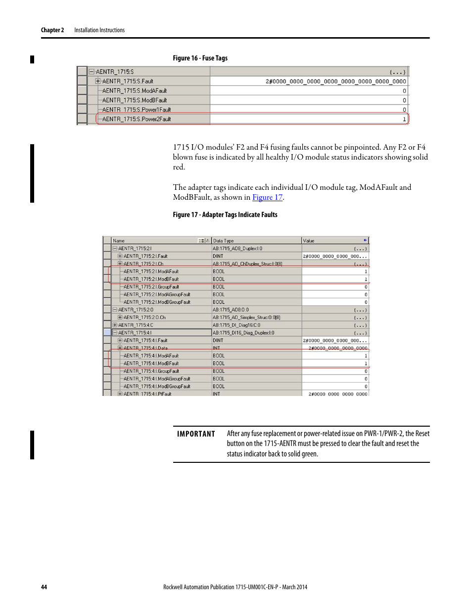 Rockwell Automation 1715-OF8I Redundant I/O System User Manual User Manual | Page 44 / 324