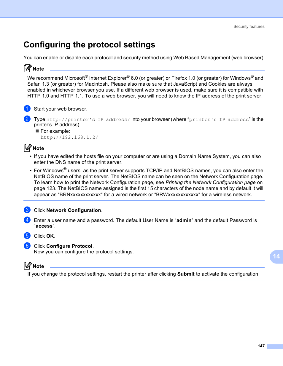 Configuring the protocol settings | Brother HL 3070CW User Manual | Page 157 / 211