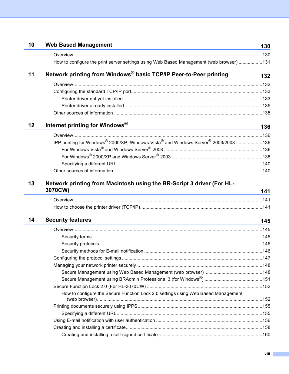 Brother HL 3070CW User Manual | Page 9 / 211