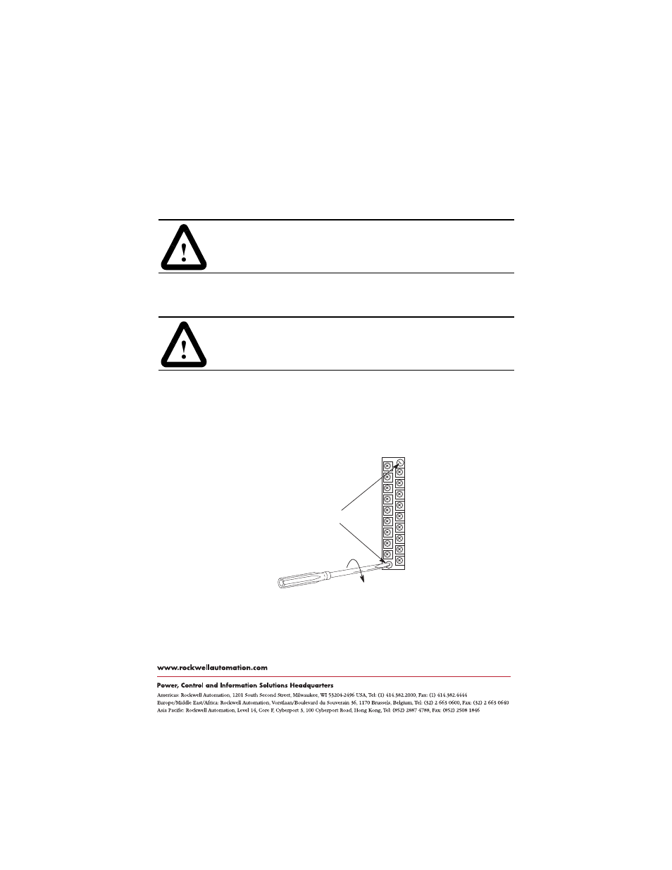 Installing the removable terminal block, Back cover | Rockwell Automation 1746-XXXX SLC Removable Terminal Blocks Instruction Sheet User Manual | Page 2 / 2