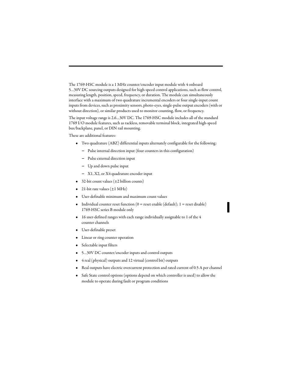 Module features | Rockwell Automation 1769-HSC Compact High Speed Counter Module User Manual | Page 5 / 32