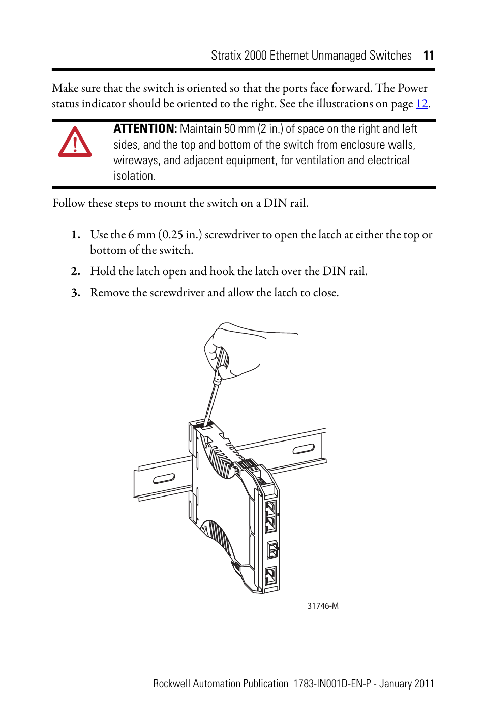 Rockwell Automation 1783-US08T Stratix 2000 Ethernet Unmanaged Switch Installation Instructions User Manual | Page 11 / 28