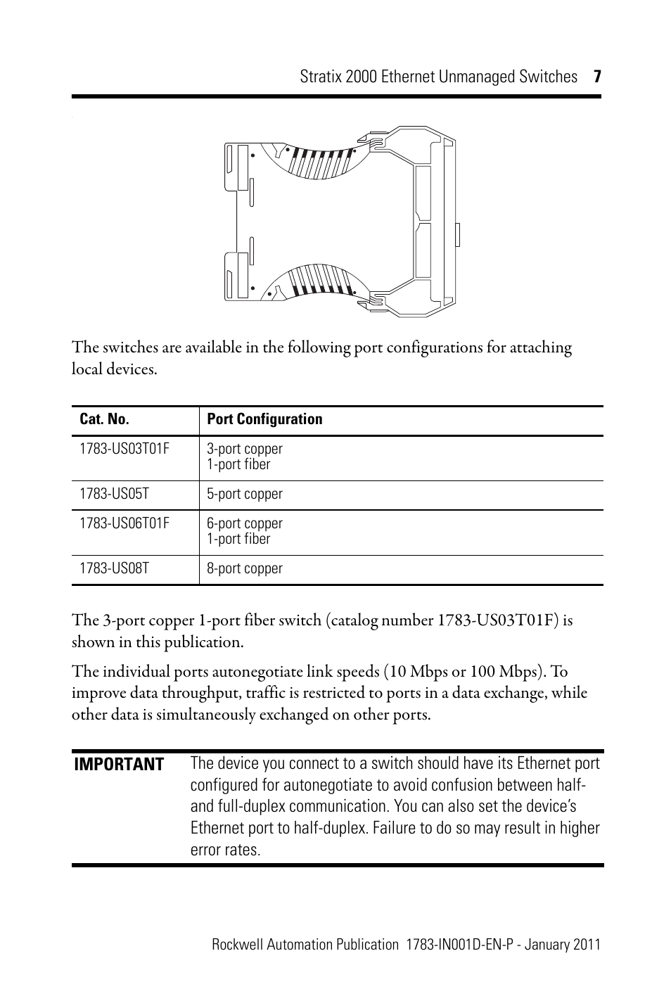 Rockwell Automation 1783-US08T Stratix 2000 Ethernet Unmanaged Switch Installation Instructions User Manual | Page 7 / 28
