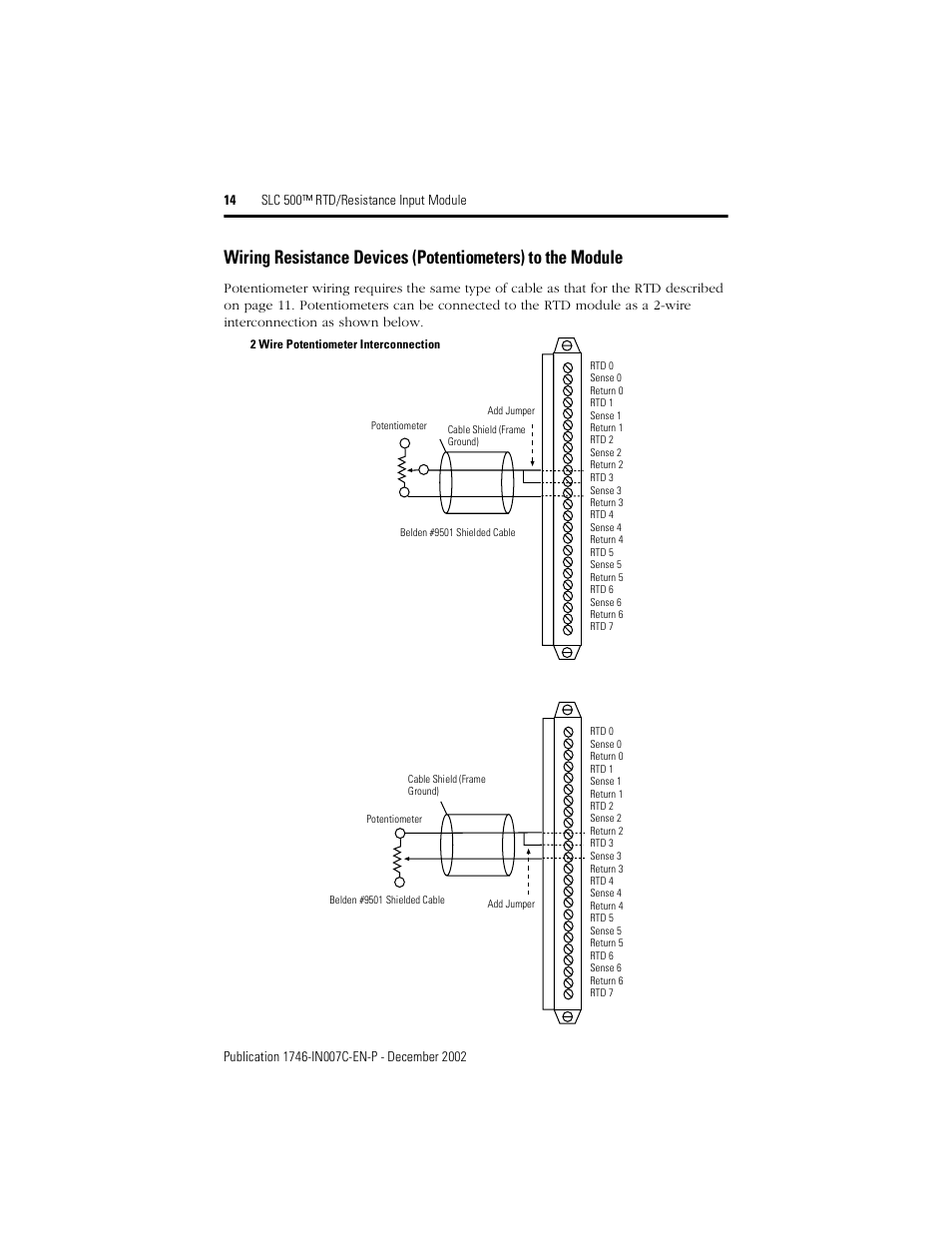 Rockwell Automation 1746-NR8 SLC 500 RTD/Resistance Input Module/ Instructions User Manual | Page 14 / 24