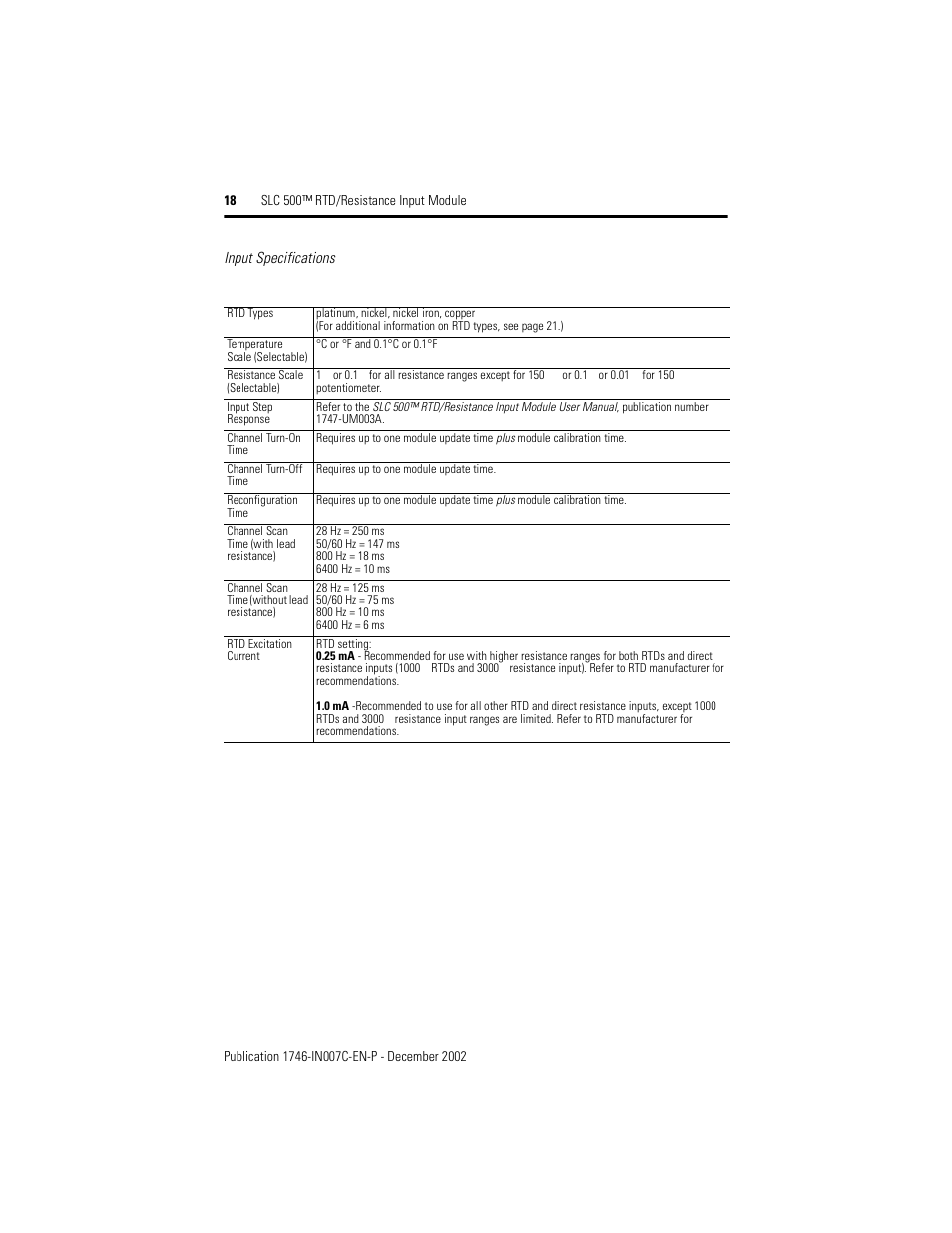 Rockwell Automation 1746-NR8 SLC 500 RTD/Resistance Input Module/ Instructions User Manual | Page 18 / 24