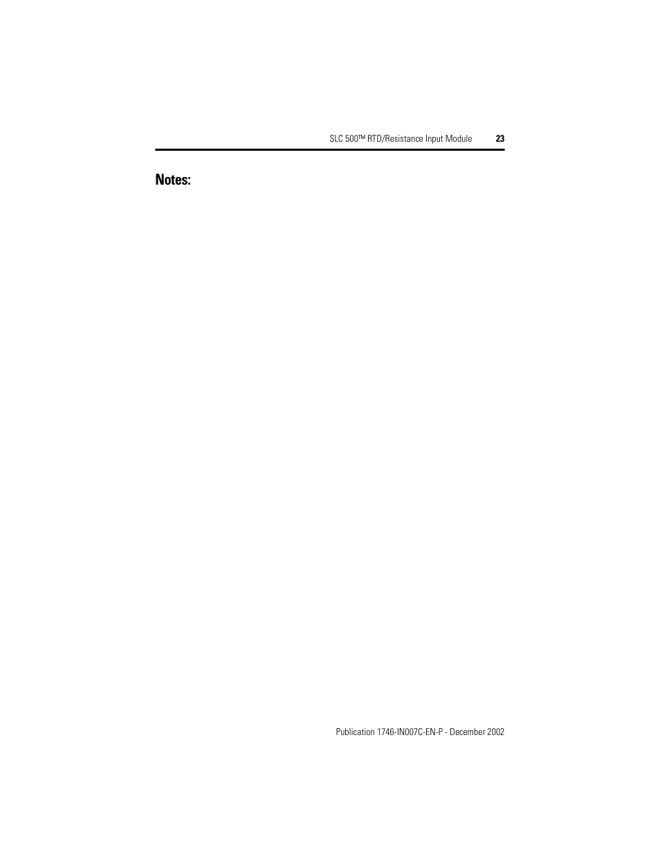 Rockwell Automation 1746-NR8 SLC 500 RTD/Resistance Input Module/ Instructions User Manual | Page 23 / 24