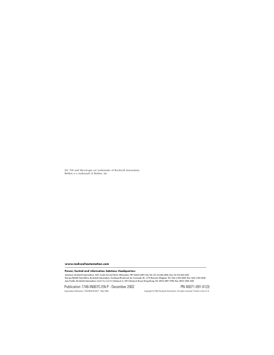 Back cover | Rockwell Automation 1746-NR8 SLC 500 RTD/Resistance Input Module/ Instructions User Manual | Page 24 / 24