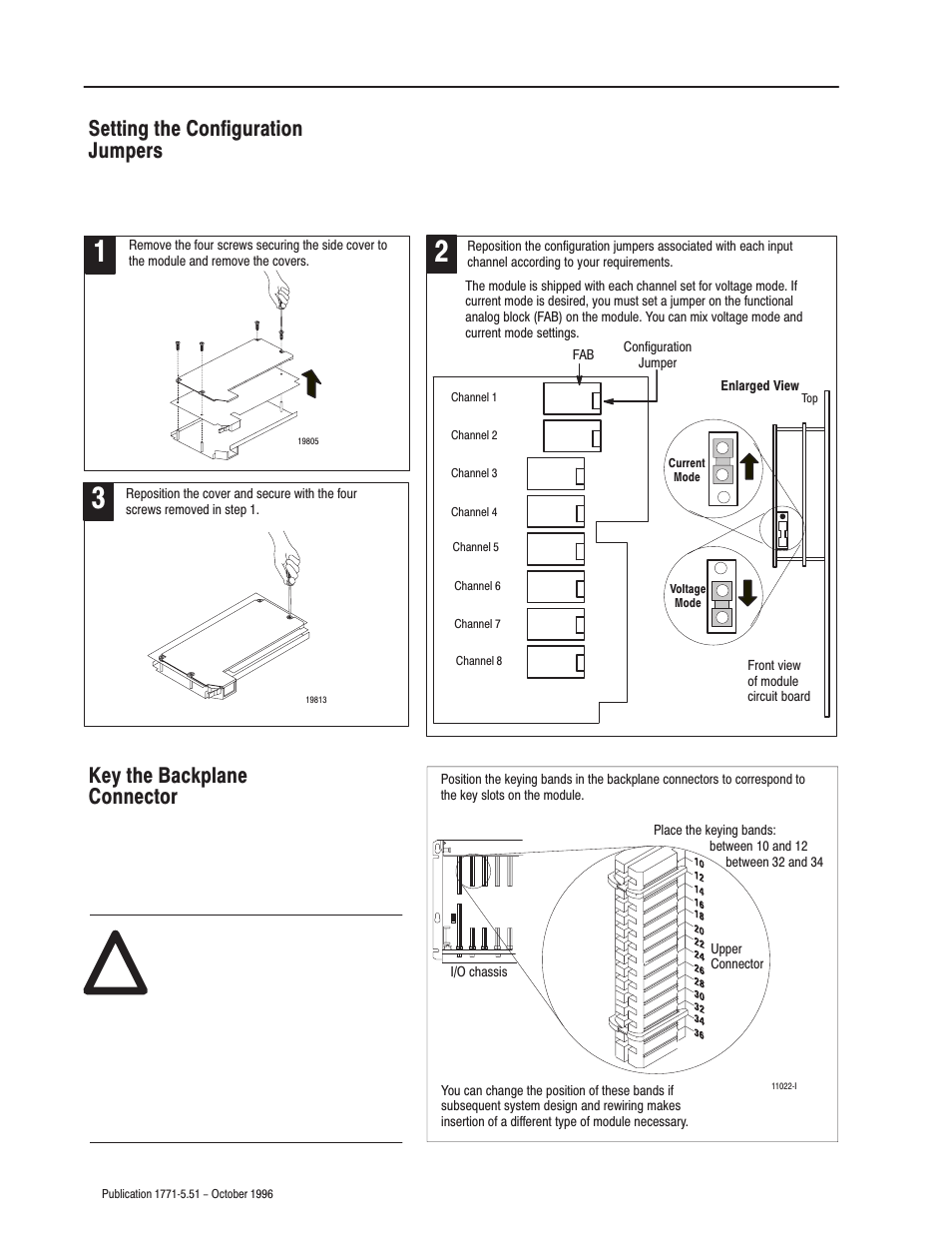 Keythe backplane connector, Setting the configuration jumpers | Rockwell Automation 1771-IL INSTL.INSTR.ISOL ANALOG INPUT User Manual | Page 4 / 16