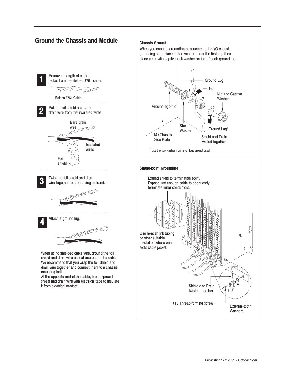 Ground the chassis and module | Rockwell Automation 1771-IL INSTL.INSTR.ISOL ANALOG INPUT User Manual | Page 7 / 16