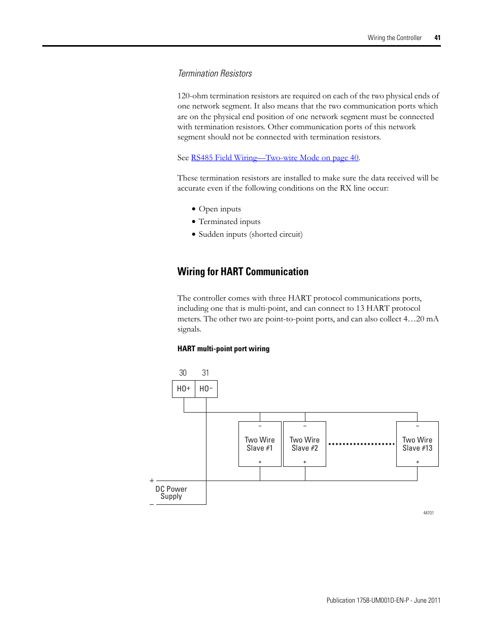 Wiring for hart communication | Rockwell Automation 1758-RTU202 DataSite Hardware User Manual User Manual | Page 41 / 68
