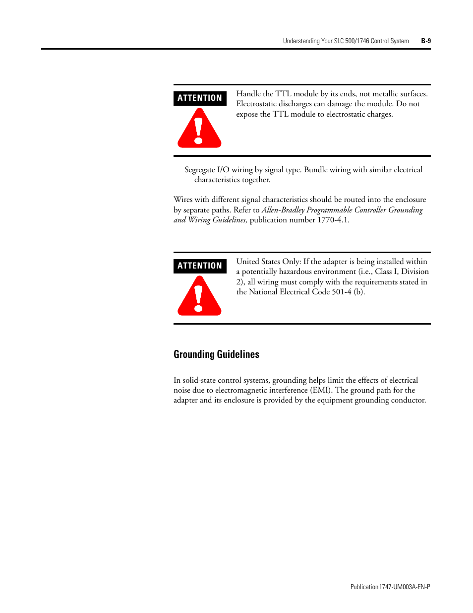 Grounding guidelines | Rockwell Automation 1747-ACNR15 ControlNet Adapter Module User Manual User Manual | Page 101 / 140