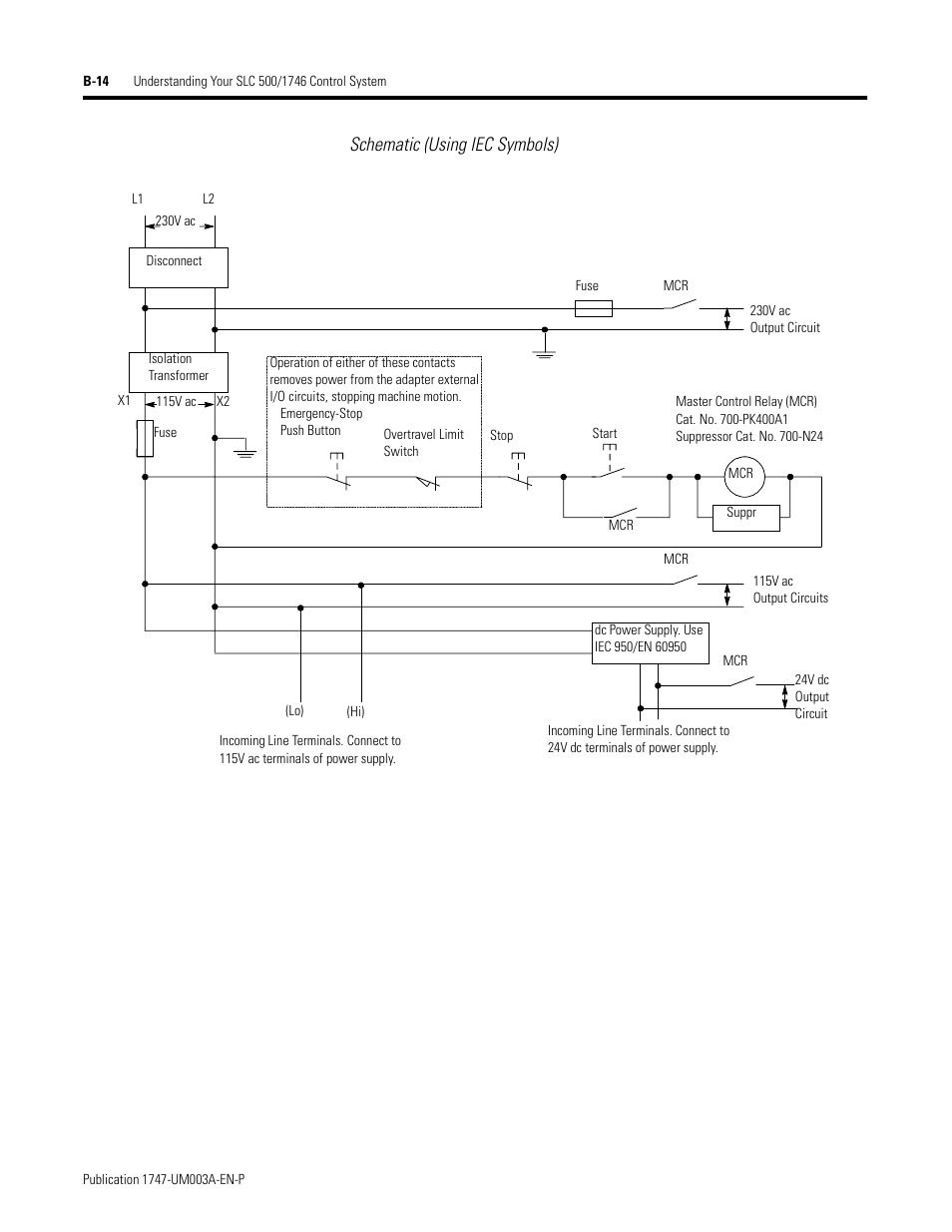 Schematic (using iec symbols) | Rockwell Automation 1747-ACNR15 ControlNet Adapter Module User Manual User Manual | Page 106 / 140