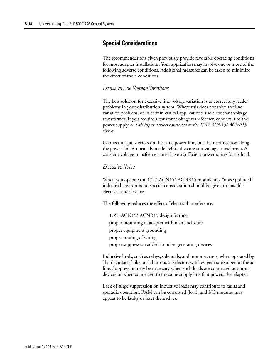 Special considerations | Rockwell Automation 1747-ACNR15 ControlNet Adapter Module User Manual User Manual | Page 110 / 140