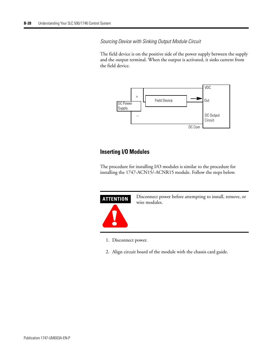 Inserting i/o modules | Rockwell Automation 1747-ACNR15 ControlNet Adapter Module User Manual User Manual | Page 120 / 140