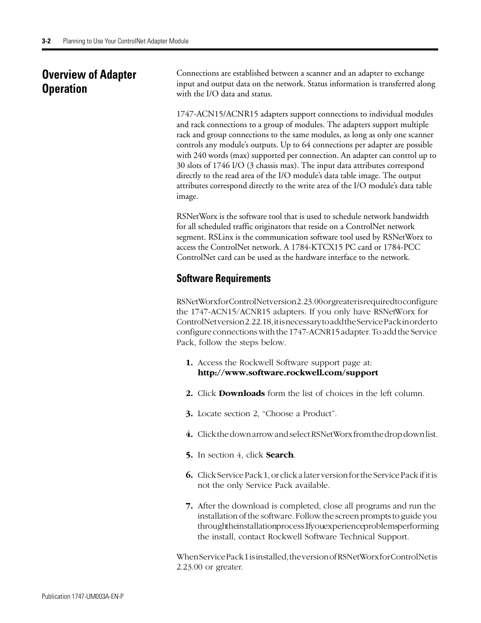 Overview of adapter operation, Software requirements, Overview of adapter operation -2 | Software requirements -2 | Rockwell Automation 1747-ACNR15 ControlNet Adapter Module User Manual User Manual | Page 22 / 140