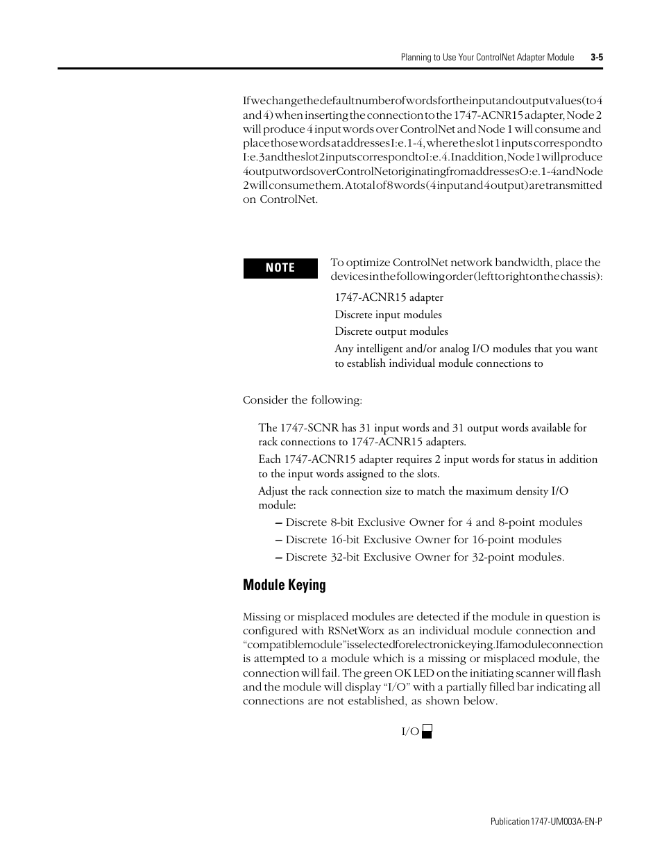 Module keying, Module keying -5 | Rockwell Automation 1747-ACNR15 ControlNet Adapter Module User Manual User Manual | Page 25 / 140