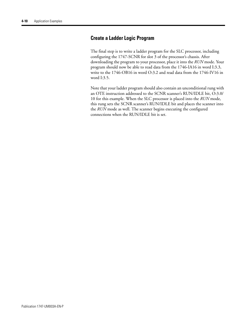 Create a ladder logic program, Create a ladder logic program -10 | Rockwell Automation 1747-ACNR15 ControlNet Adapter Module User Manual User Manual | Page 38 / 140