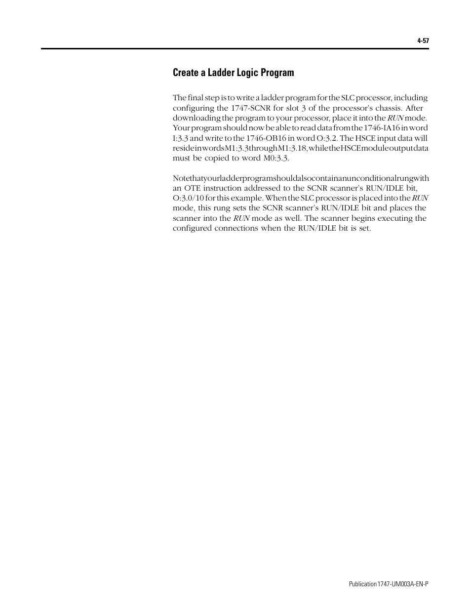 Create a ladder logic program, Create a ladder logic program -57 | Rockwell Automation 1747-ACNR15 ControlNet Adapter Module User Manual User Manual | Page 85 / 140