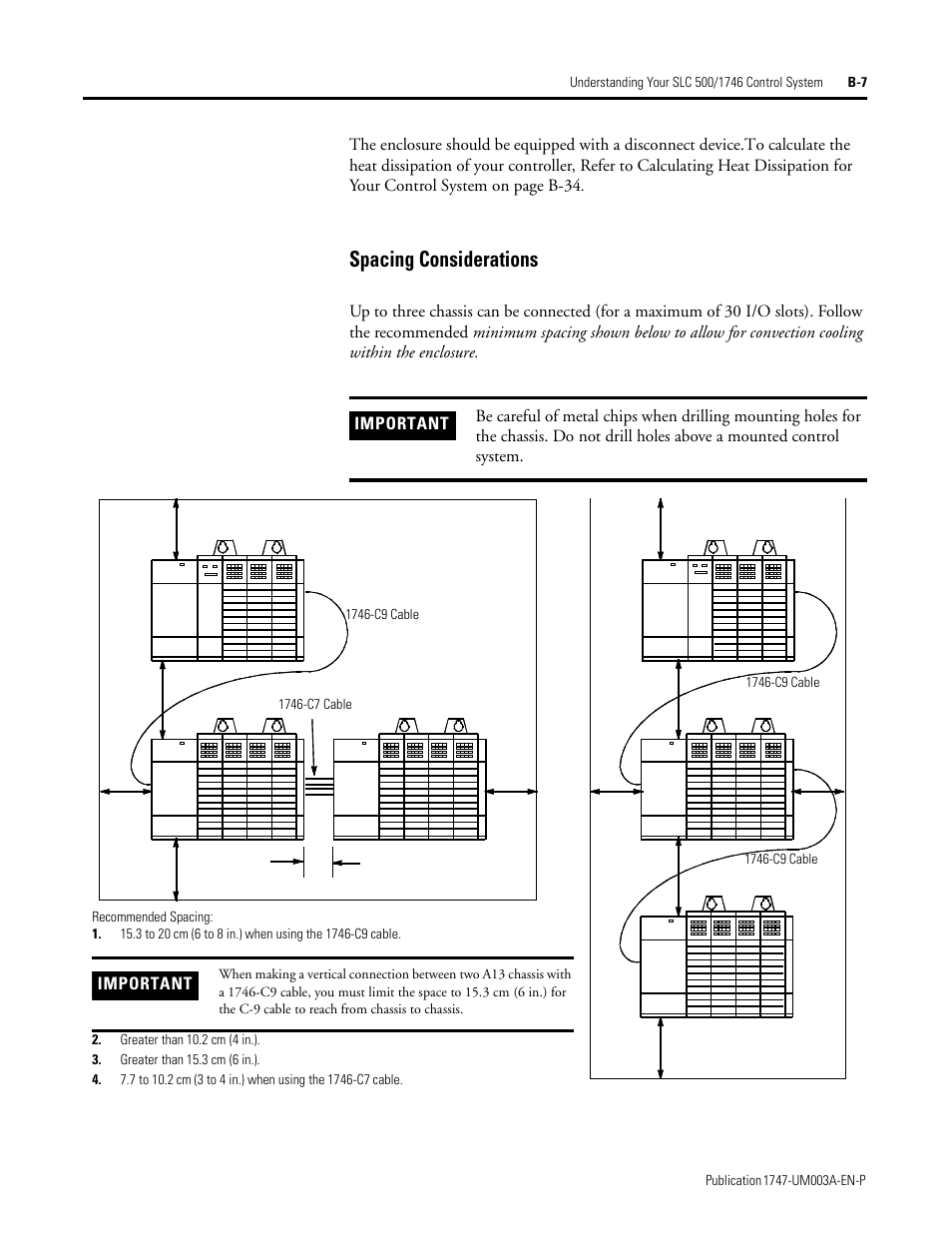 Spacing considerations | Rockwell Automation 1747-ACNR15 ControlNet Adapter Module User Manual User Manual | Page 99 / 140