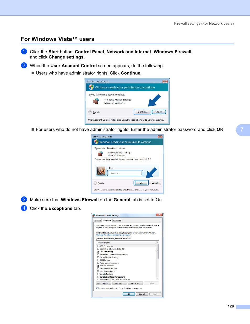 For windows vista™ users, 7for windows vista™ users | Brother DCP-9045CDN User Manual | Page 135 / 217